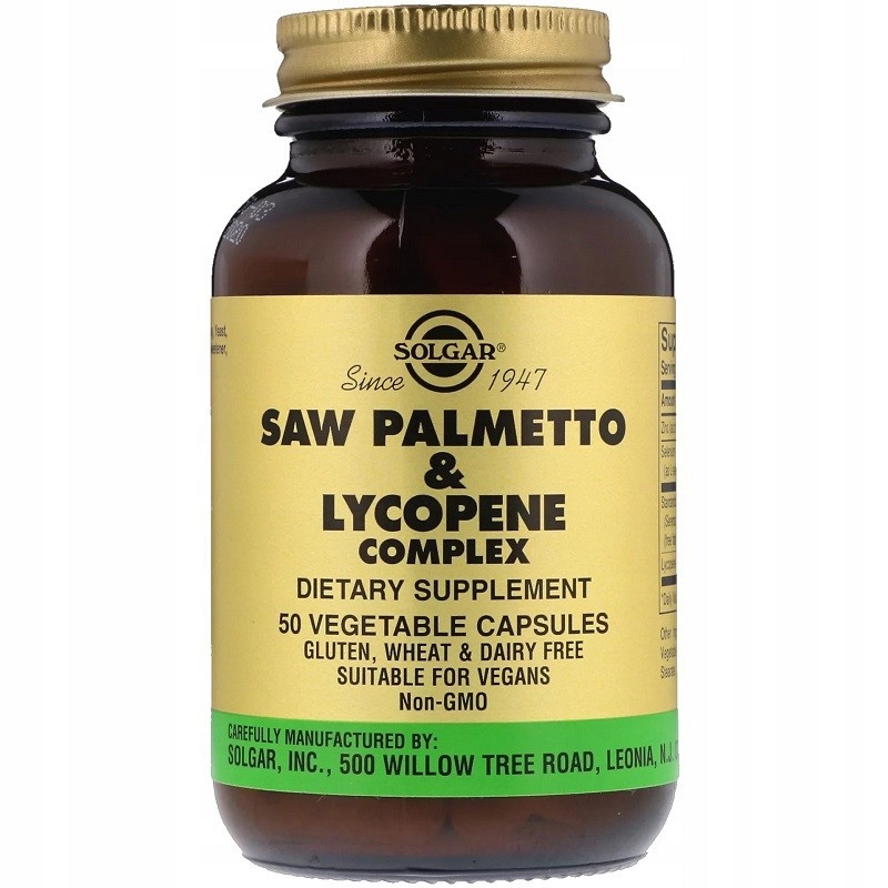Testosterón - Solgar Saw Palmetto Lycopene 50VC Palma Sabałowa
