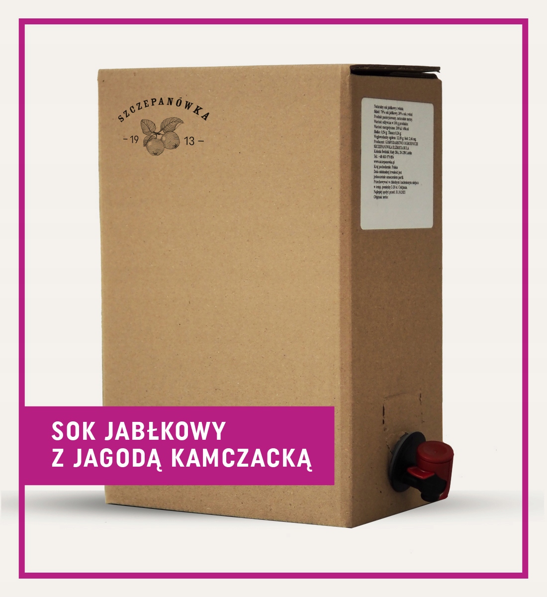Juice Apple Jagoda Kamczacka 3L 100% stlačené