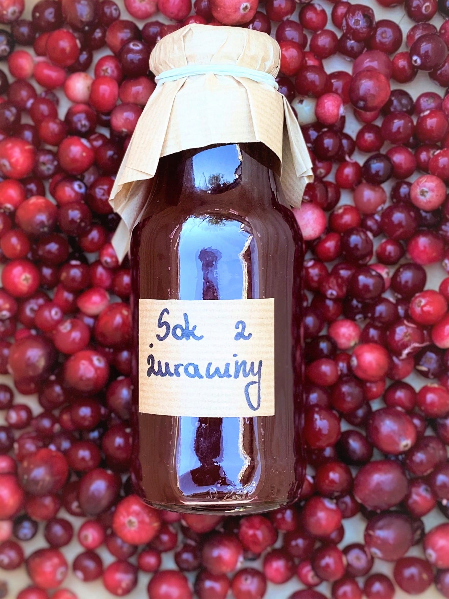 Brusnicová šťava - bez cukru, lisovaná 250 ml