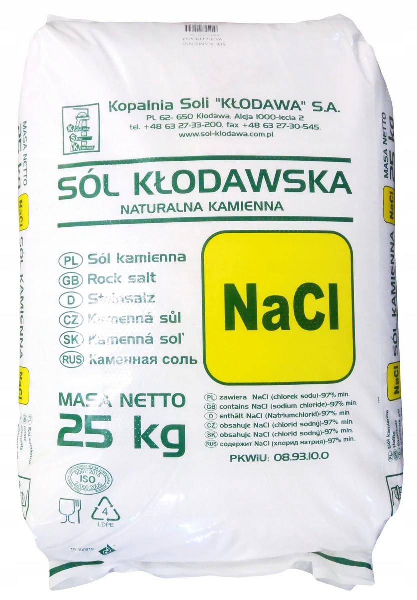 Kamenná soľ Kłodawska 25kg naiodowego