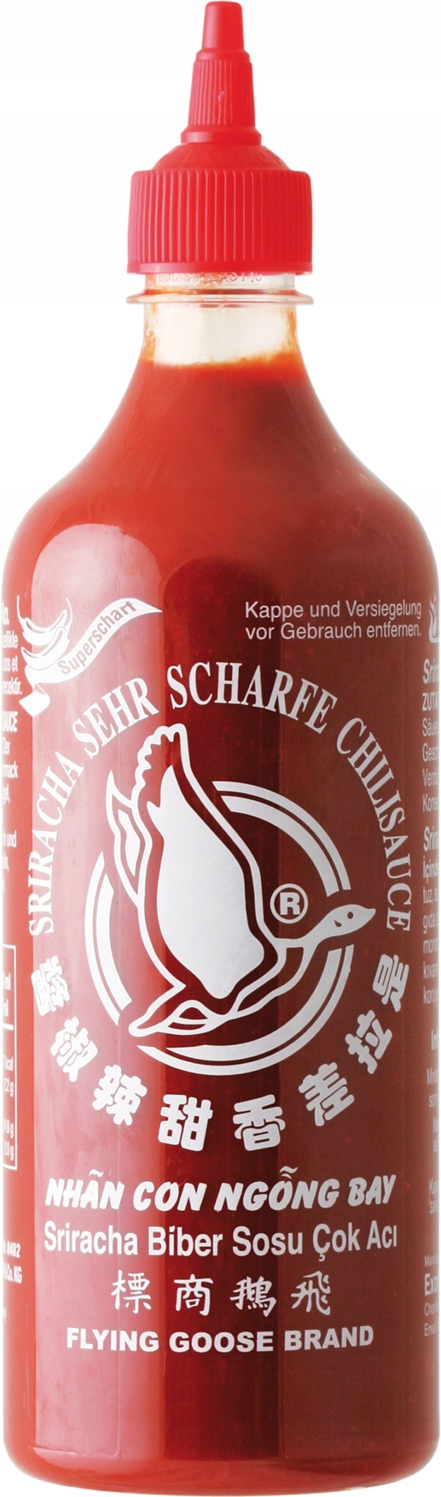 Ázijska kuchyňa - Srirach omáčka Najviac závažná 70% 730 ml. Červený