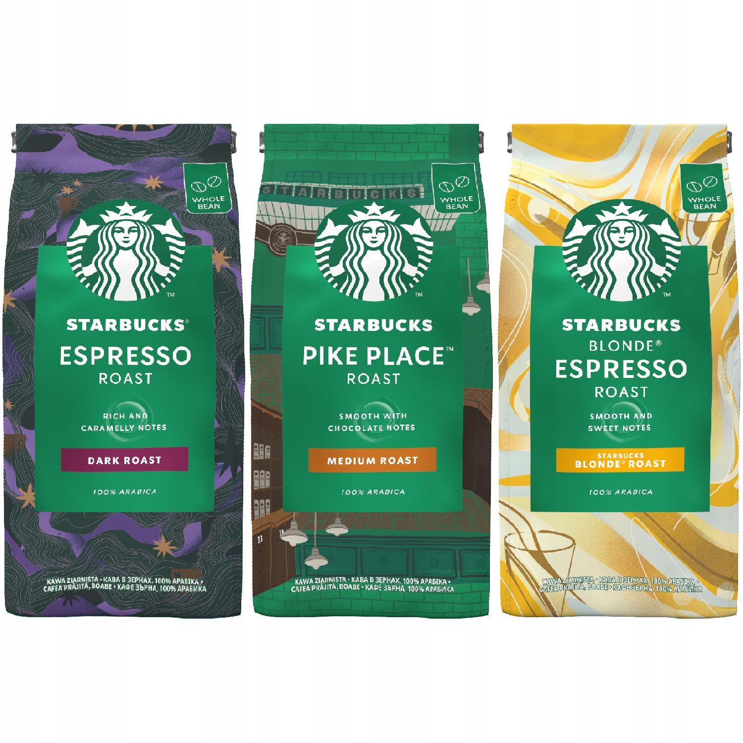 Zrnková káva - Starbucks Coffee Grainy Arabica Mix Set 3x200g