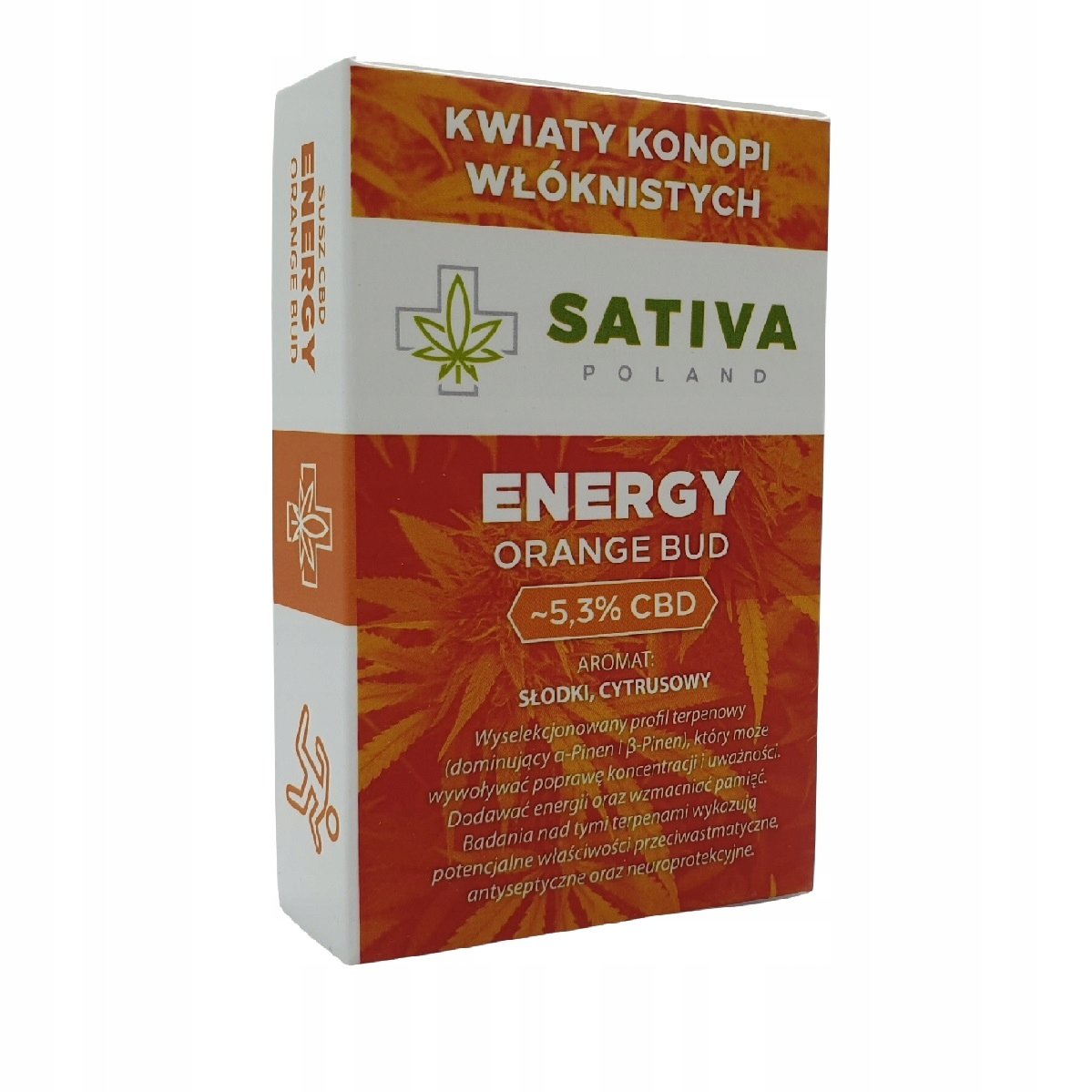 CBD - Susz ENERGY ORANGE BUD ~ 5,3% CBD, SATIVA POLAND 1G