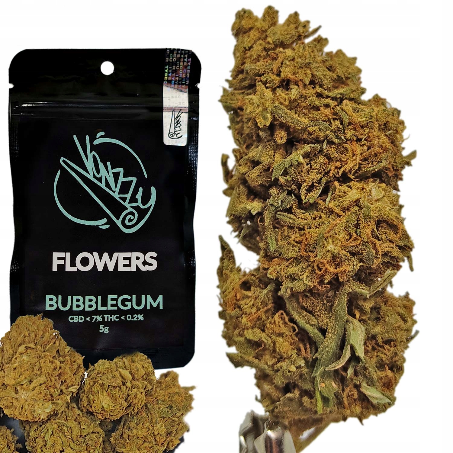 CBD - HEMP Sušené CBD Vonzzy 5g Bubblegum Kvety Tops