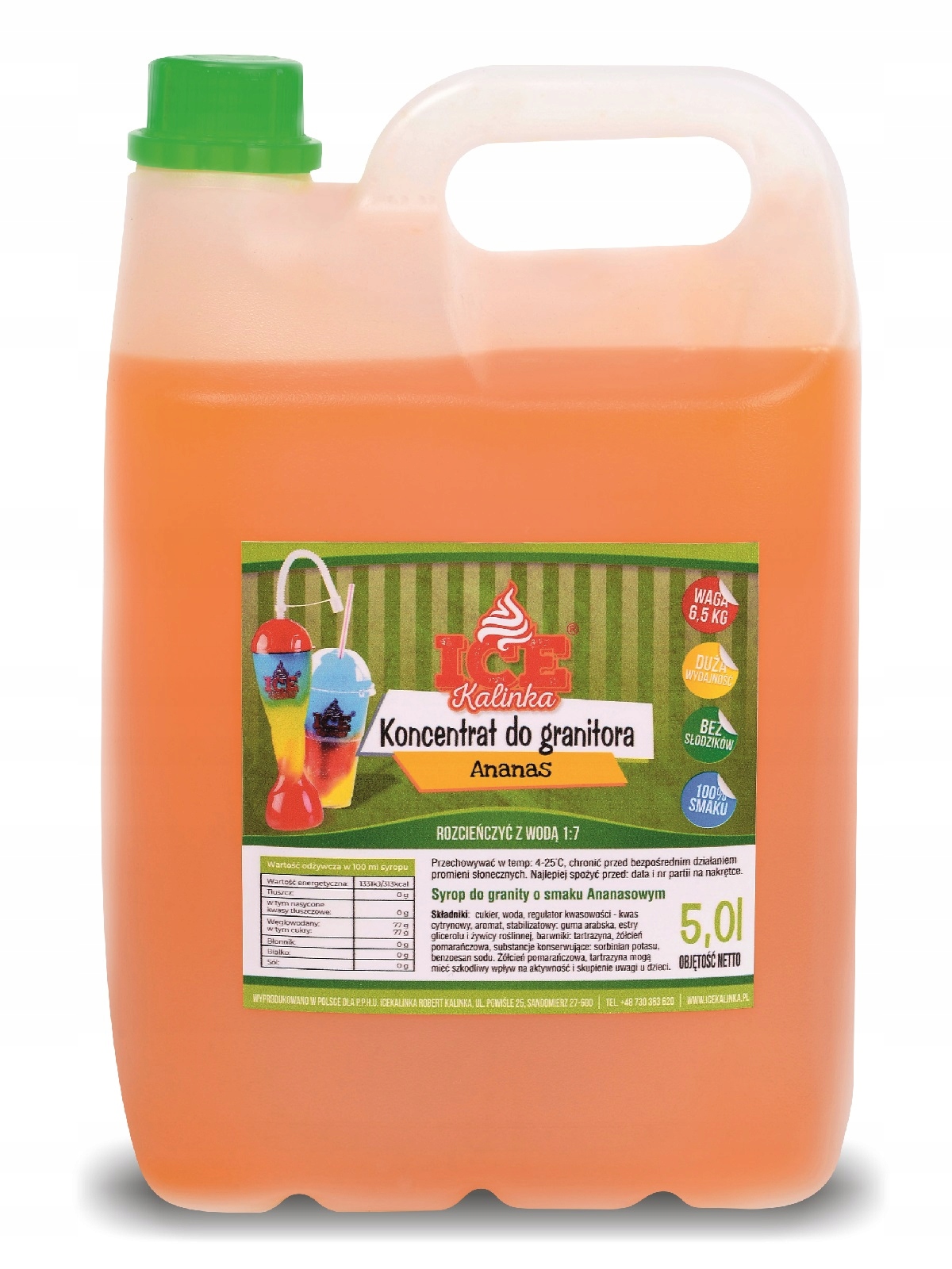 Sirup Koncentrát Juice Ananás 5L 1: 7 Granitor