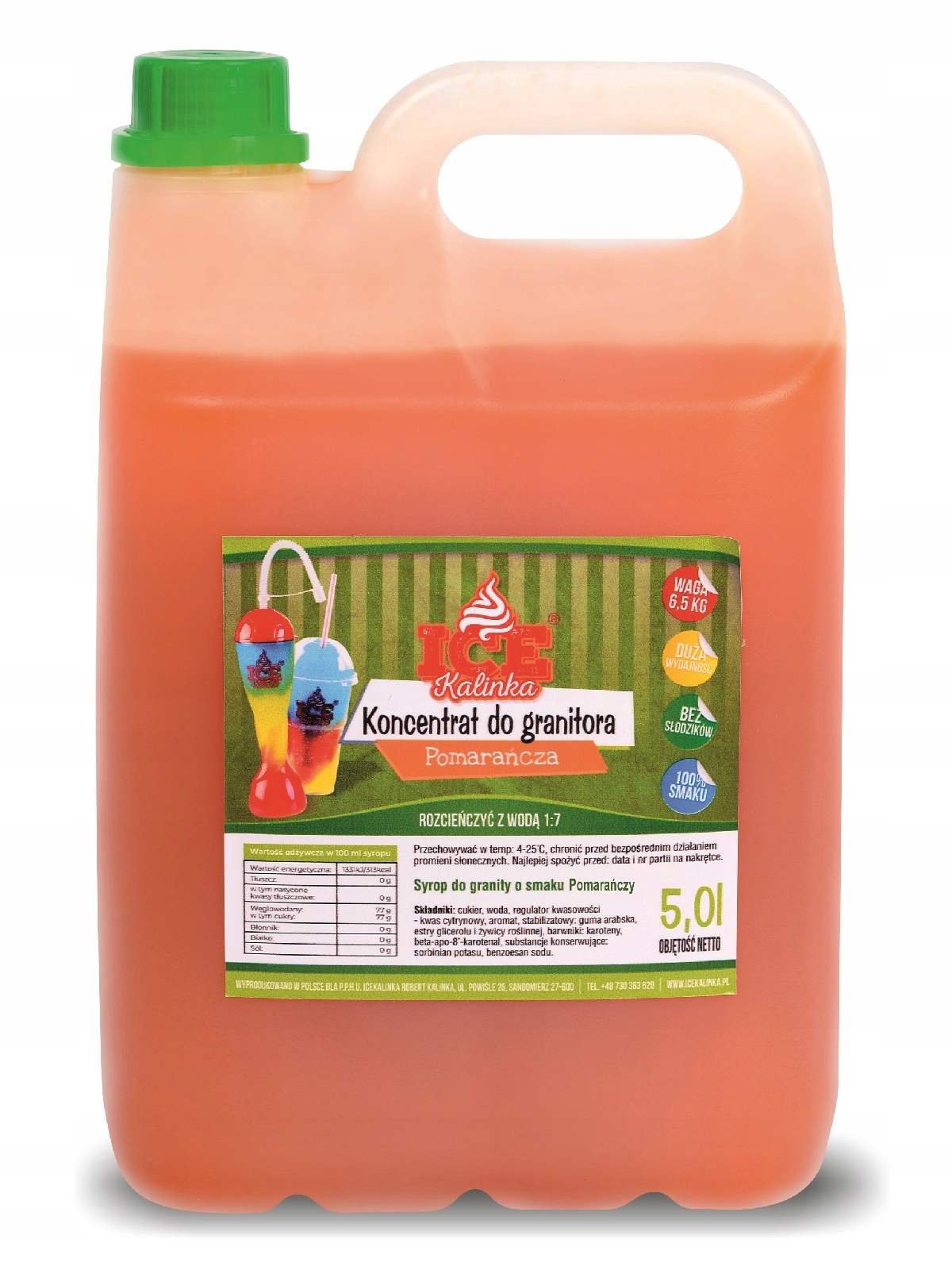 Sirup Koncentrát pomarančový džús 5L 1: 7 Granitor