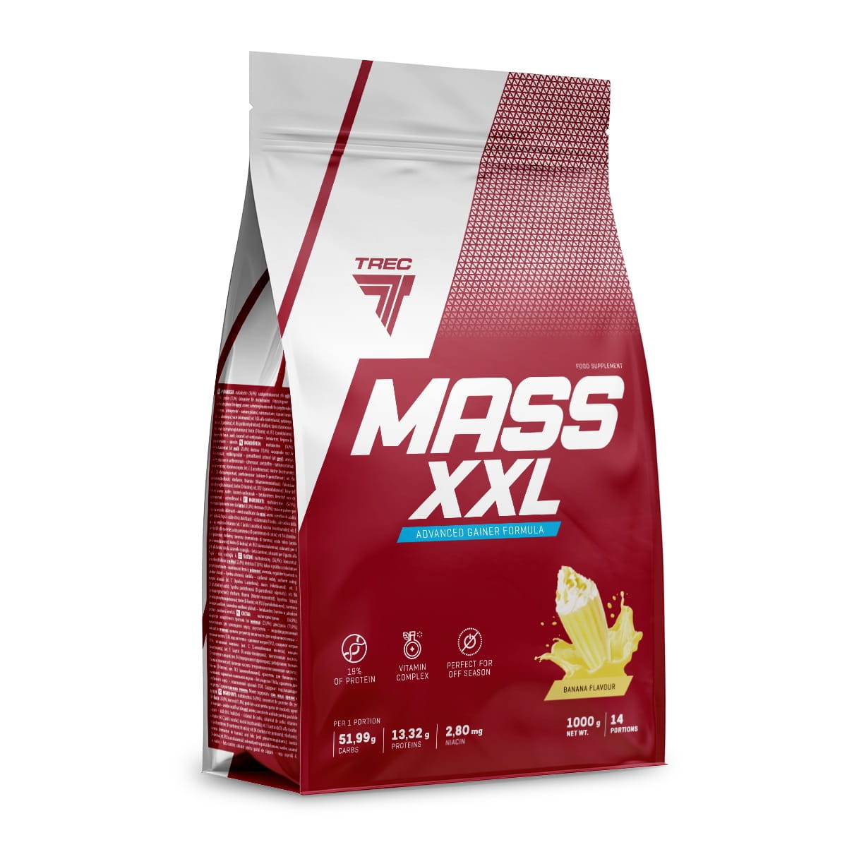 Gainer - TREC Mass XXL - 1000 g Gainer na banánovej Mase