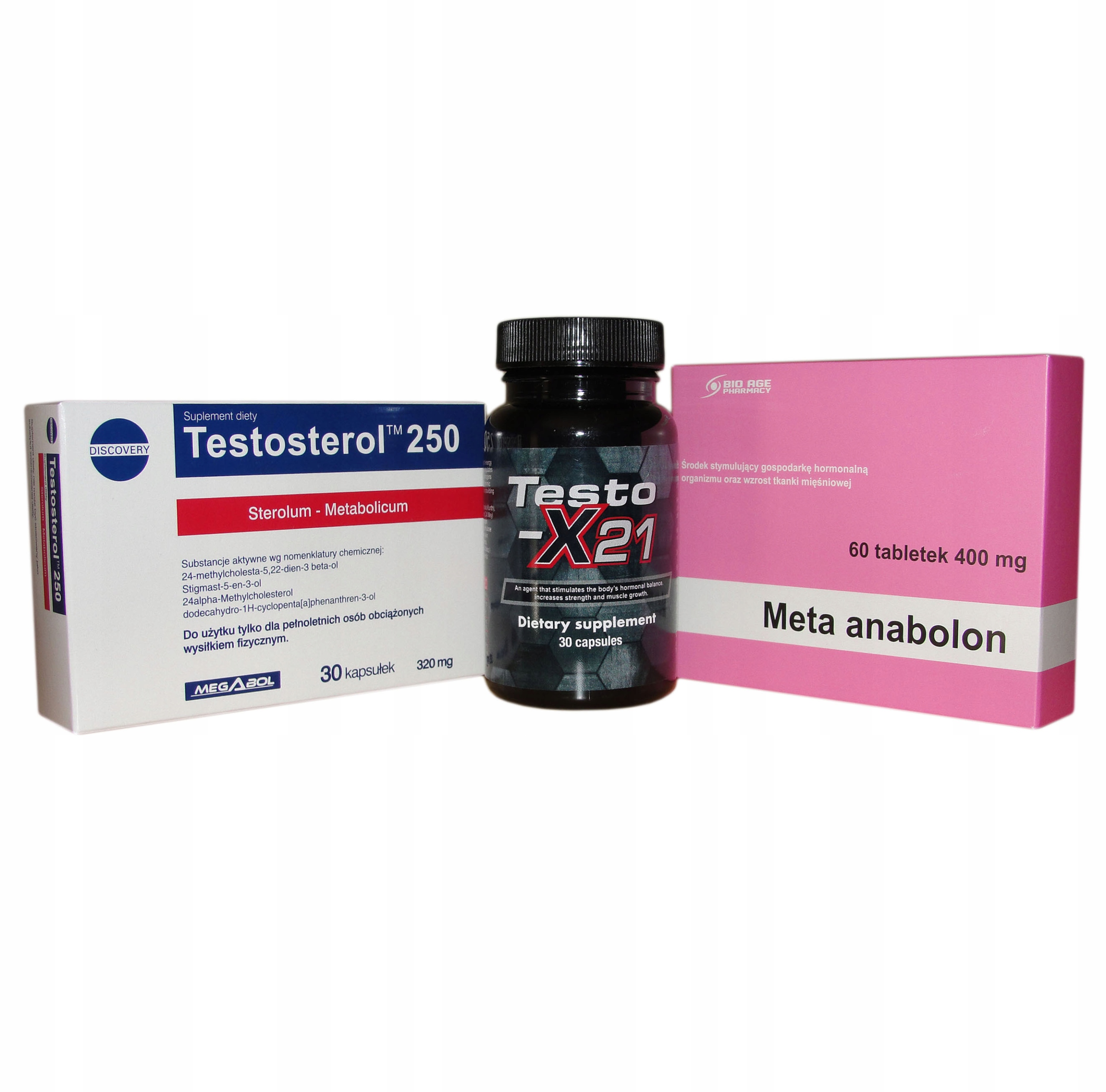 Testosterón - Testo - X 21 + Meta + Testosterol StryD Winstrol