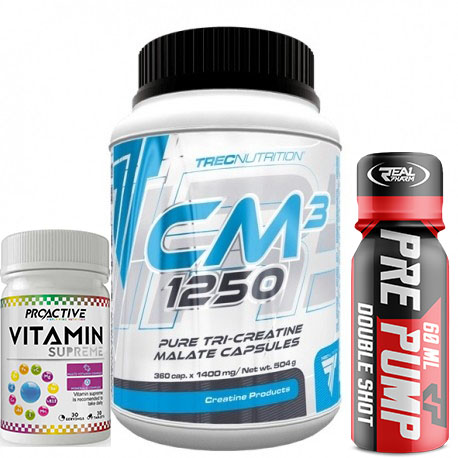 Kreatín - TREC CM3 - 360 čiapky. Kreatín, Apple + Vitamíny