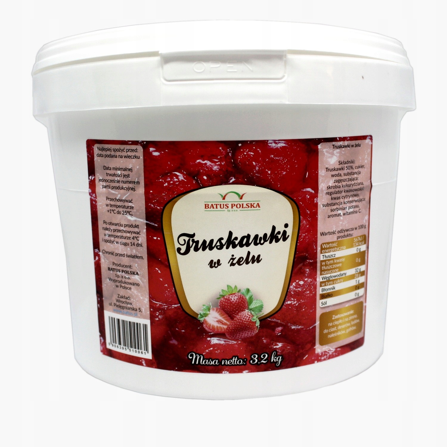 Jahodový gélový džem dezert zmrzlinové oblátky 3,2 kg