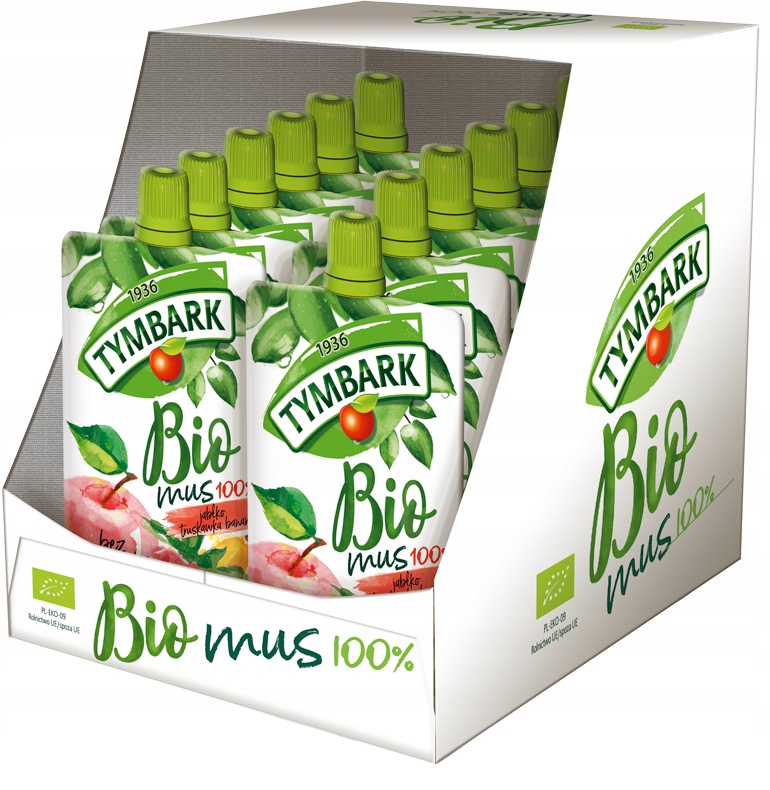 Tymbark Mus Bio Apple Jahody Banán 12 x 100 g