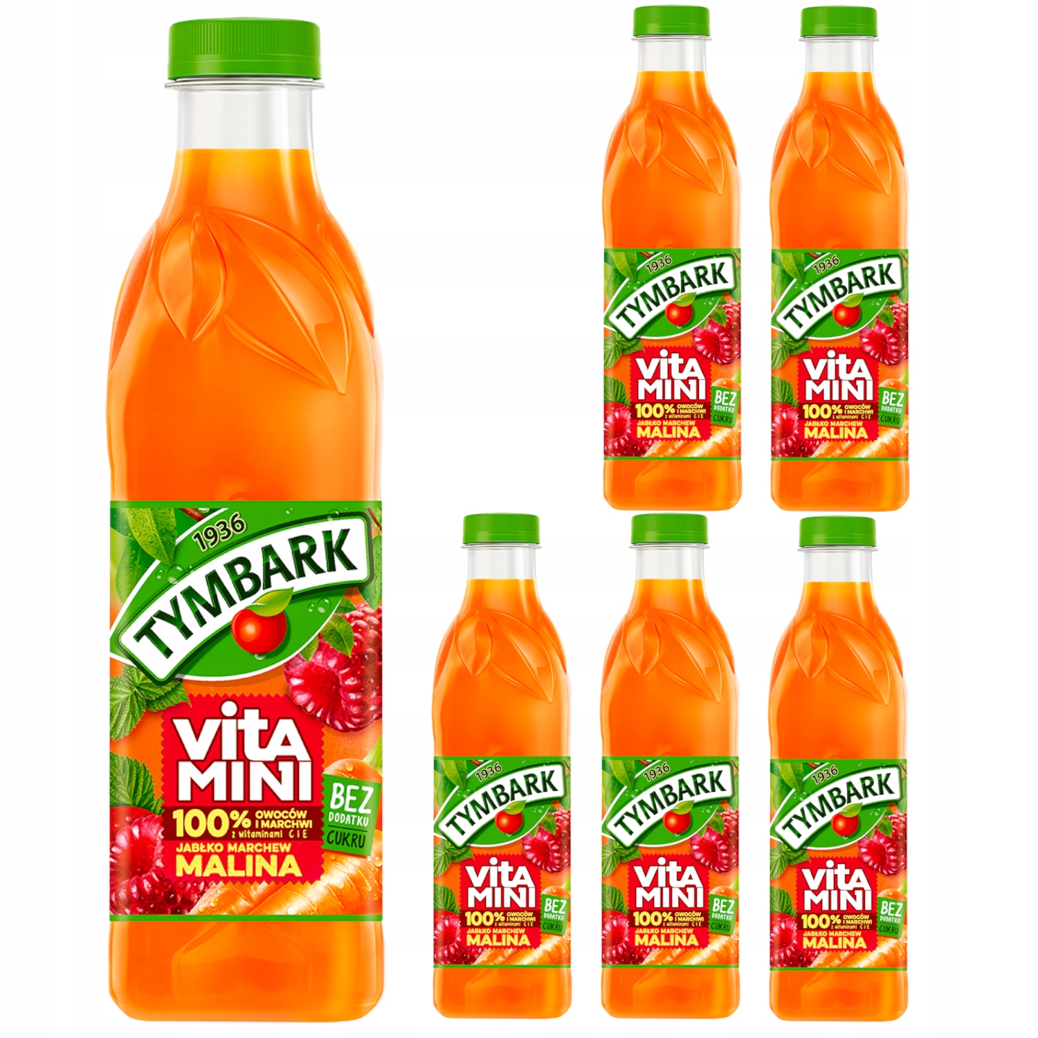 Tymbark Vitamini Juice Raspberry Carrot Apple 6x1L