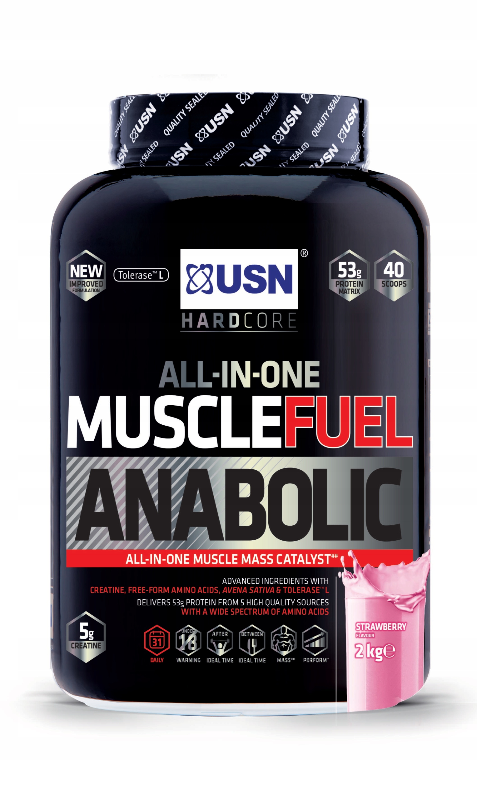 Gainer - USN Svalové palivo Anabolické - 2kg jahody