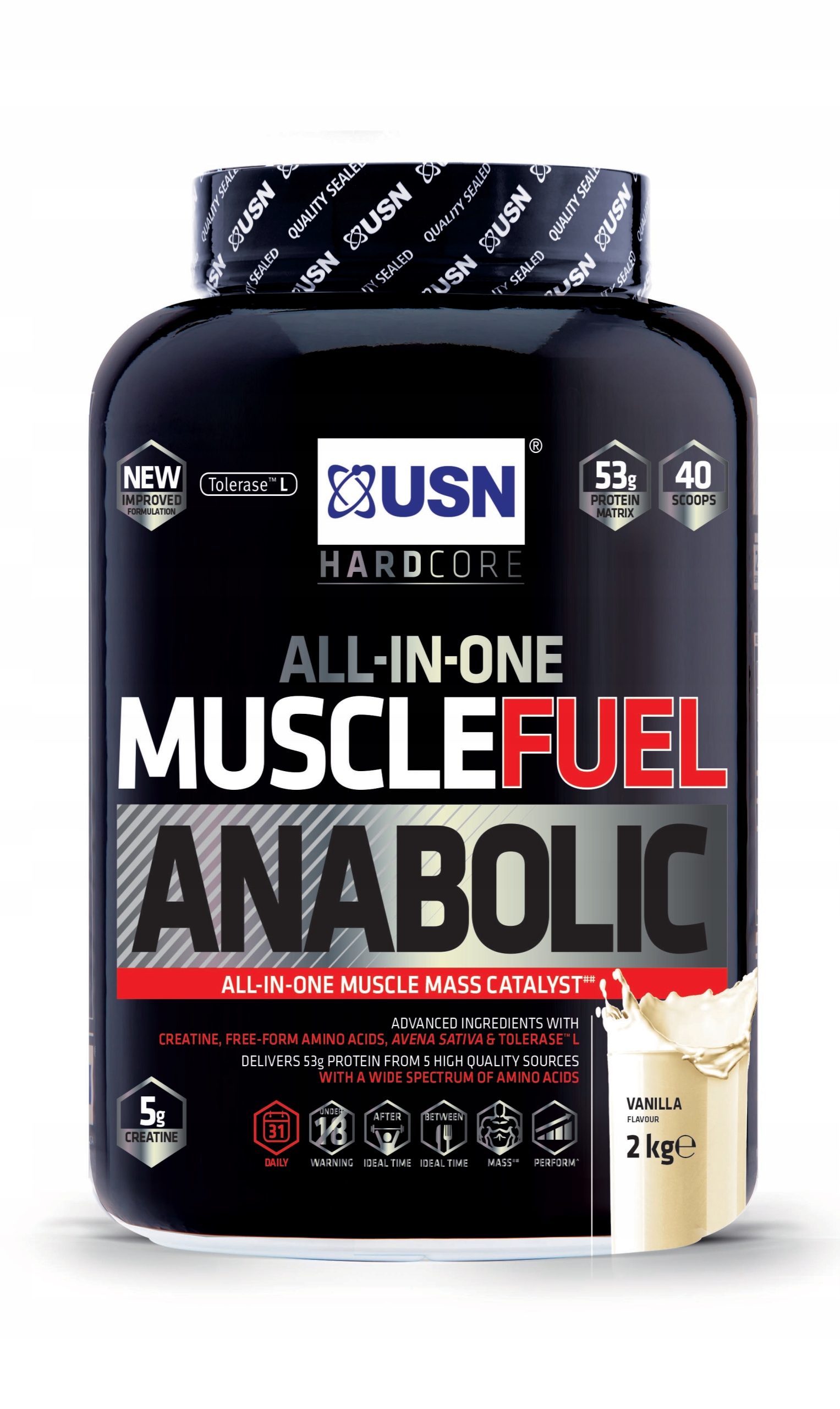Gainer - USN Svalové palivo Anabolické - 2kg Vanilia