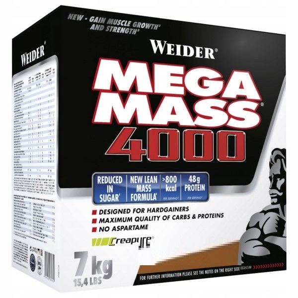 Gainer - Weider Mega Mass 4000 7000g Gainer XXL mutanta!