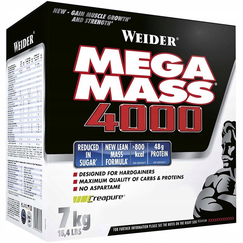 Gainer - Weider Mega Mass 4000 7kg Gainer 7000g jahody