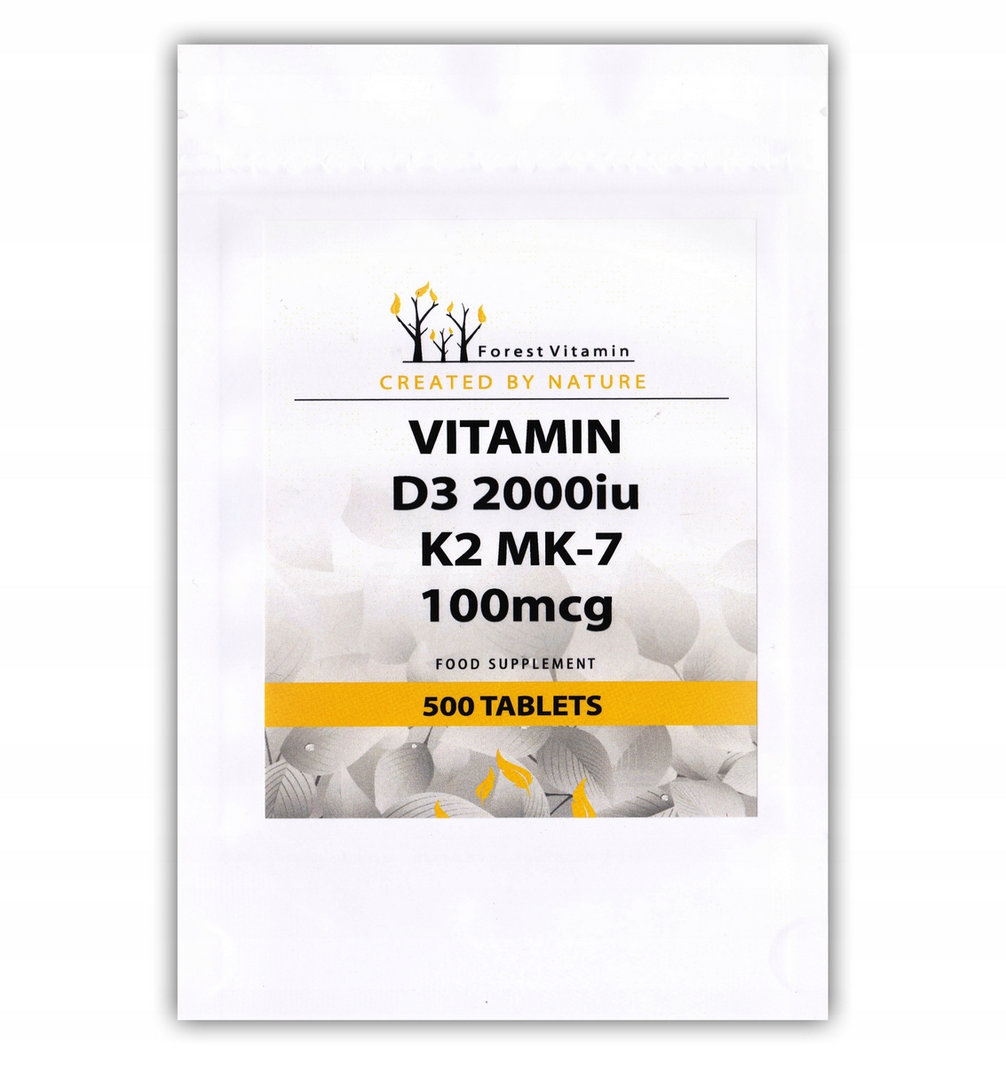 Vitamín D3 2000IU K2 MK-7 500TABS z lanolínu