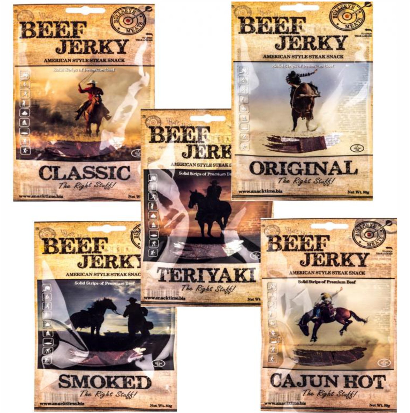 Proteín - Sušené hovädzie mäso 20 x 50g HOVÄDZIE JERKY NA PIVO 1 KG!
