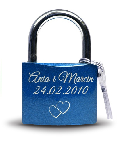 Darček na Valentína - Skvelá láska - veľký visiaci zámok s gravírovaním Valentína