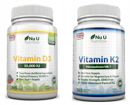 Vitamín D3 10000 IU + K2 MK7 200 MCG Skladom za rok