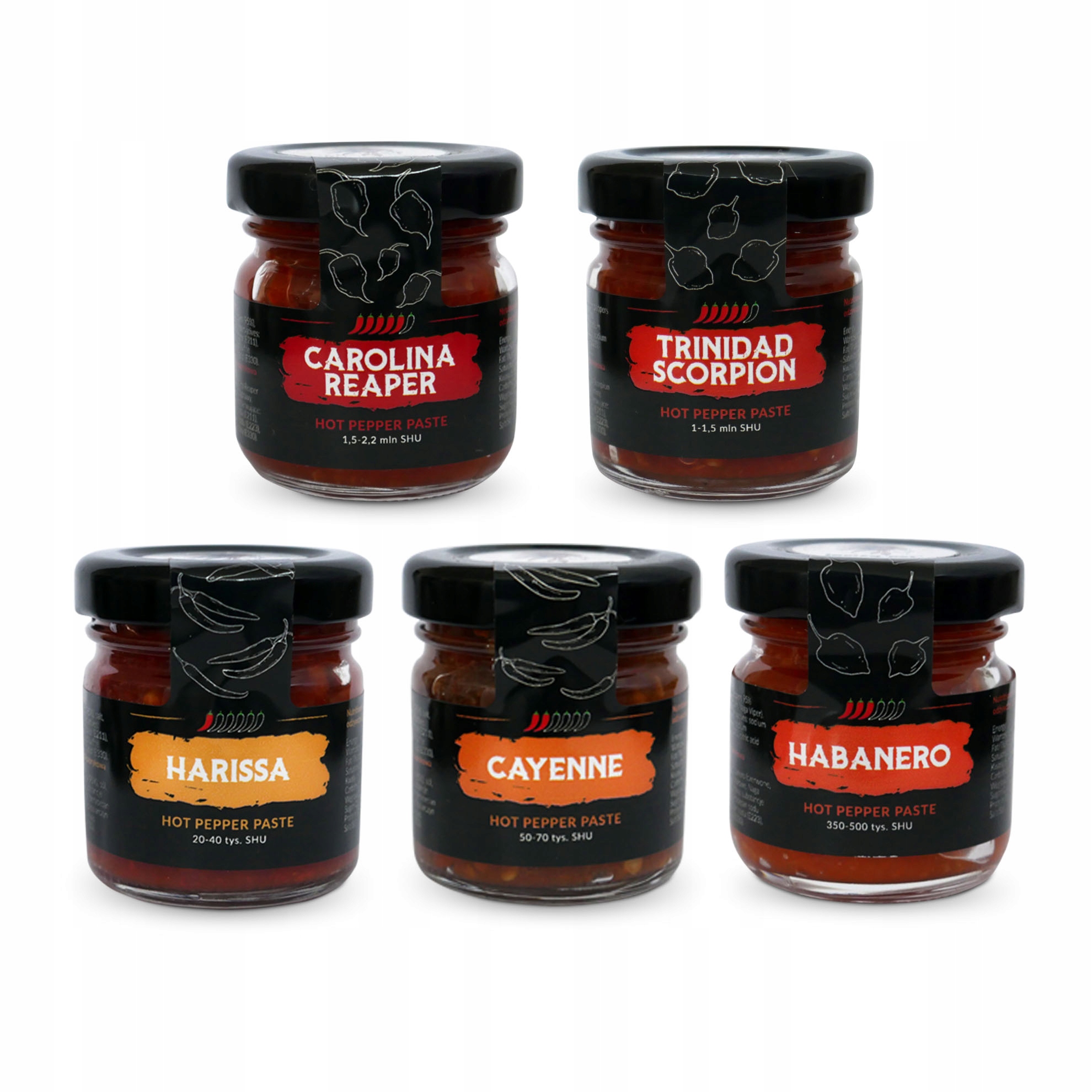 Nastaviť 5x funky paste 40 g indické horúce 100% kvalita