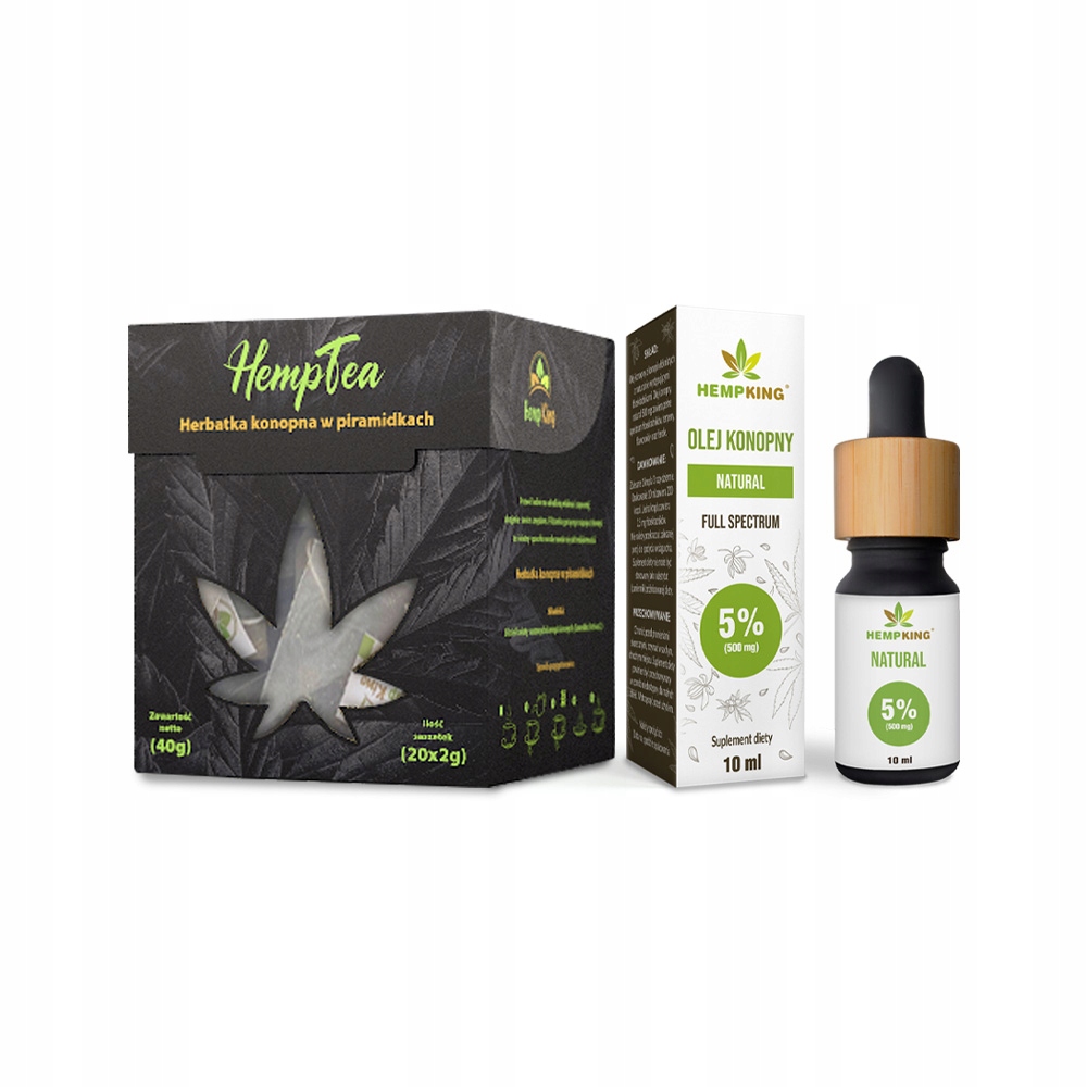 CBD - Sada čaju v pyramídach + CBD olej 5%