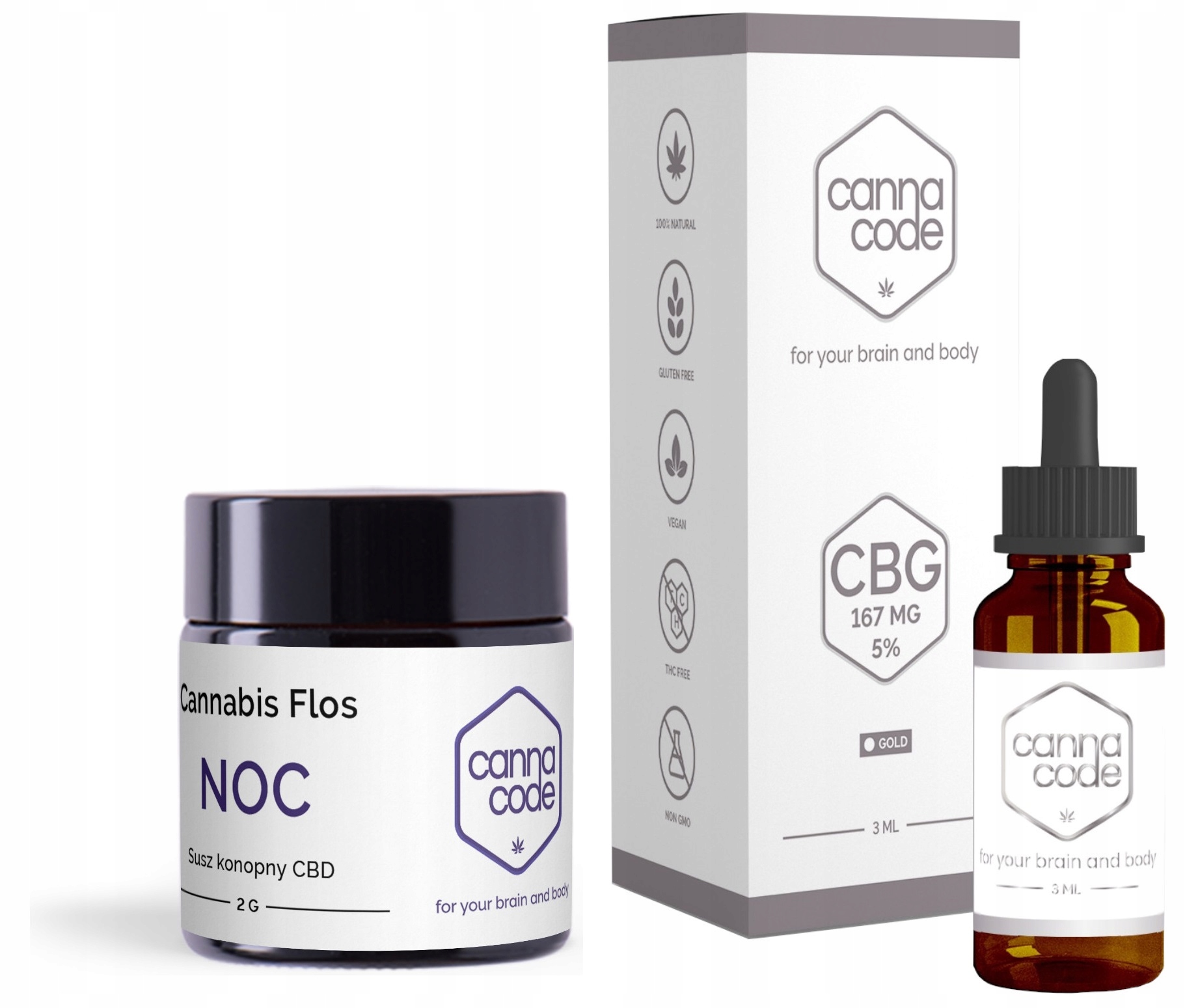 CBD - CBG lov olej set + Susz CBD na nightcanacode