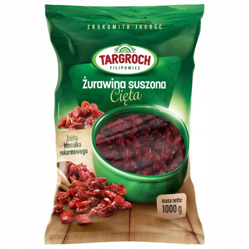 Sušené ovocie - Cranberry Sušené 1kg Natural Cut Trackroach USA