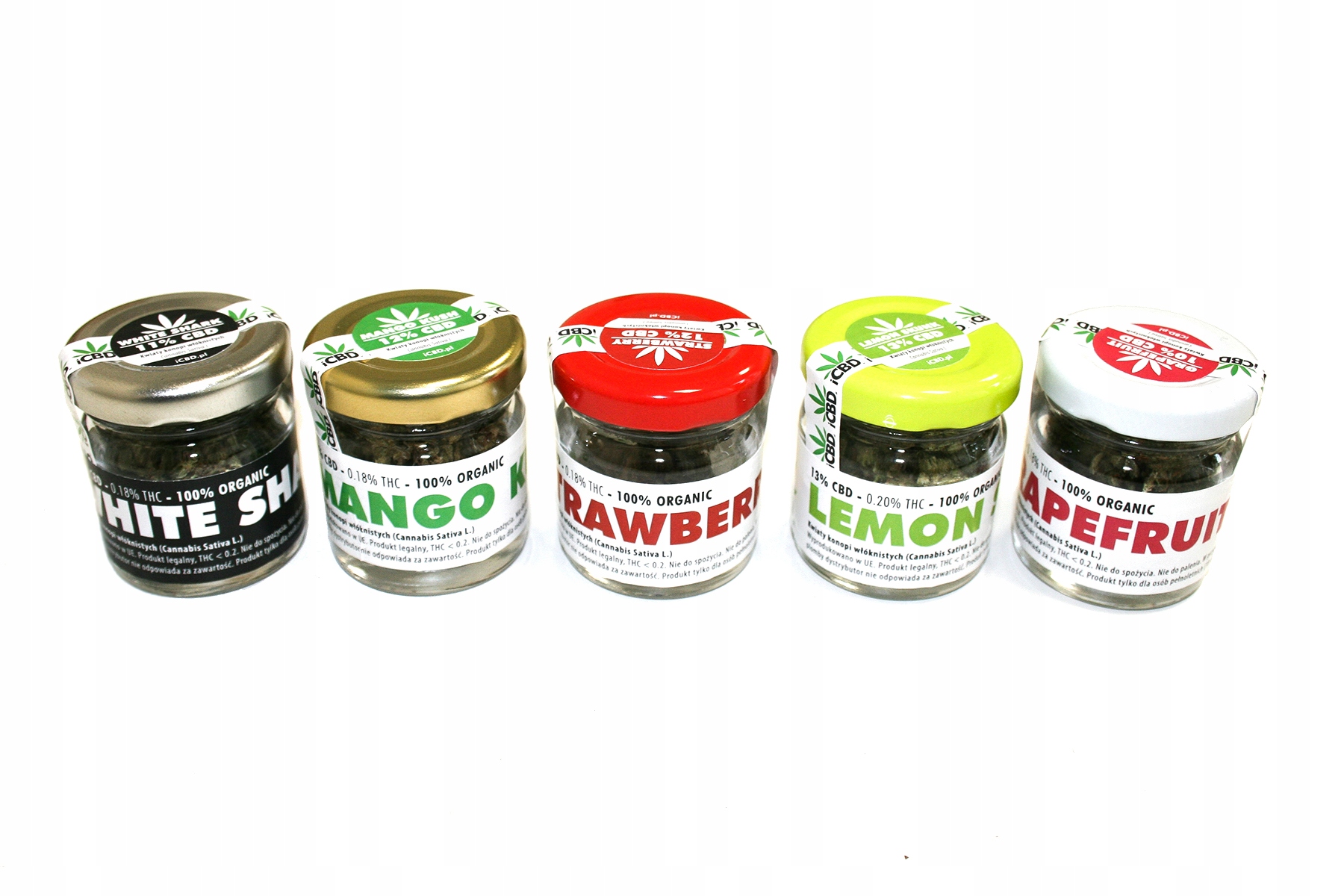 CBD - Set 5x 2G SILE konope CBD - 5 odrody - 10% -13%