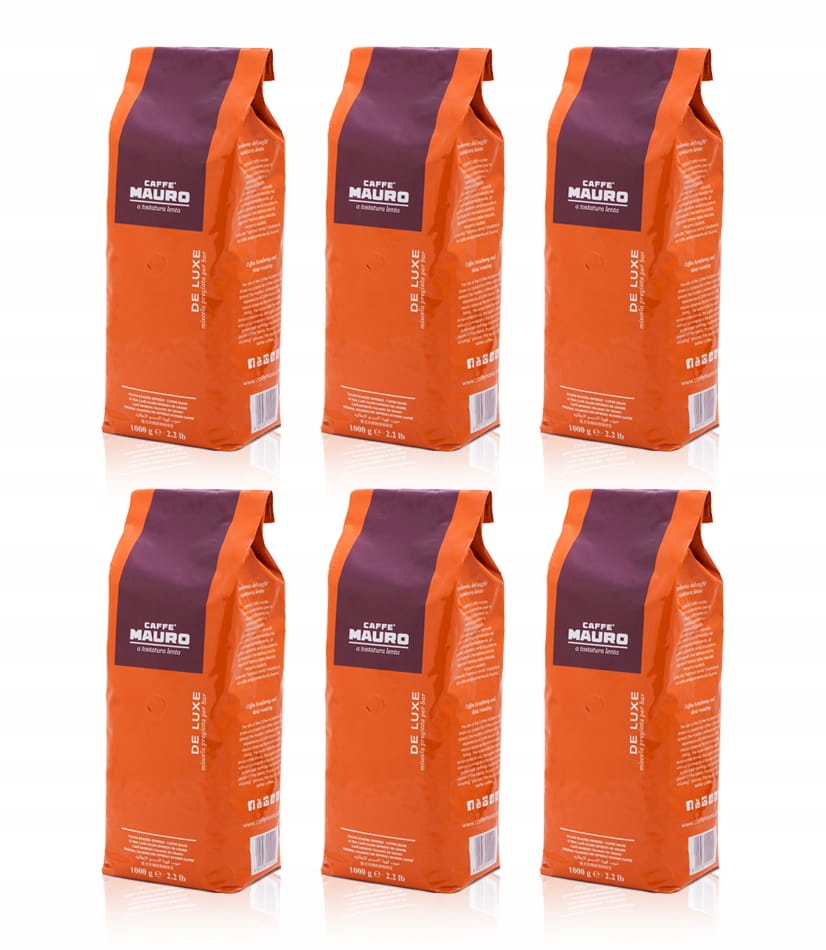 Zrnková káva - Sada 6x Mauro de Luxe Coffee Beans 1KG