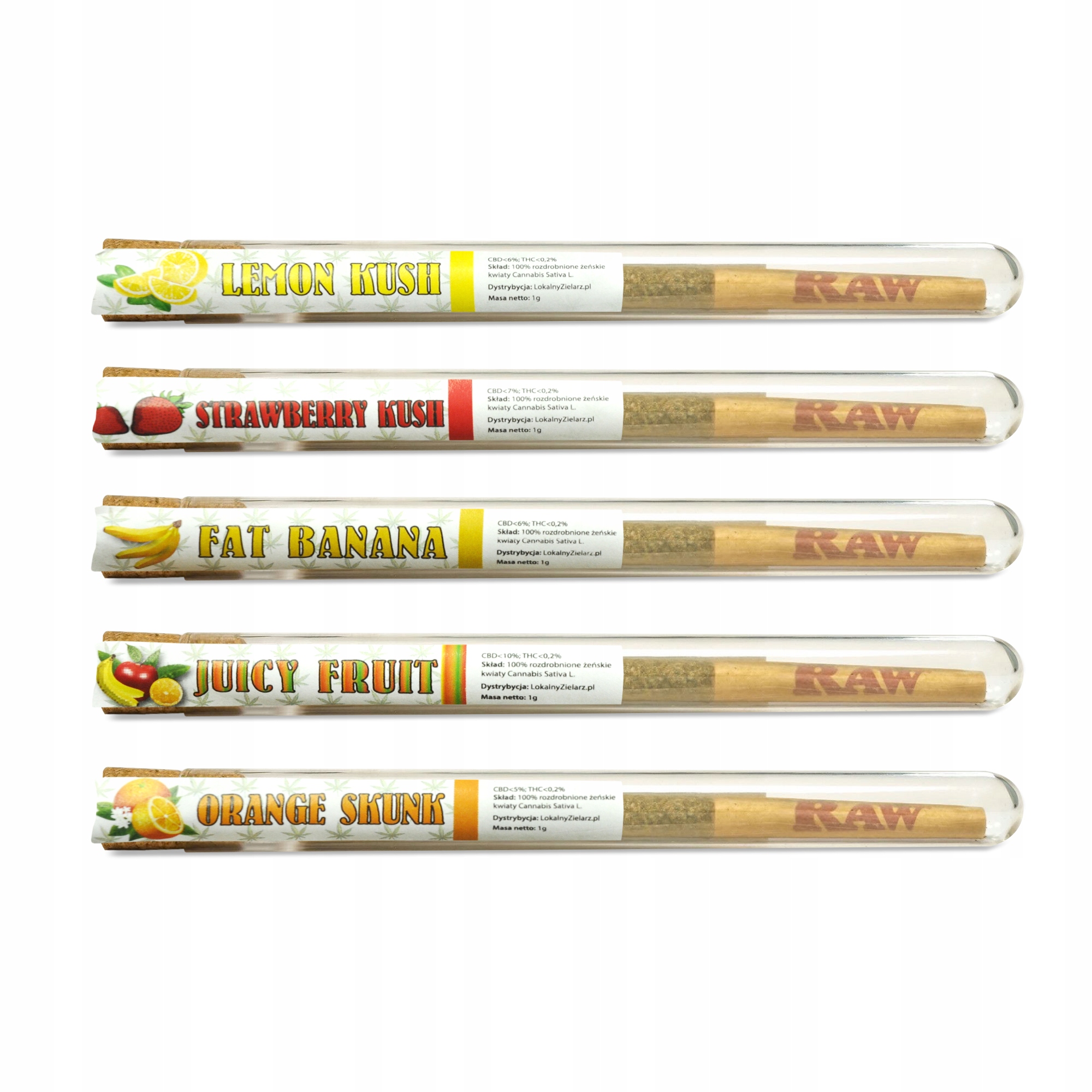 CBD - Set joint SUSHI CBD kanabisom 5x1g ovocie