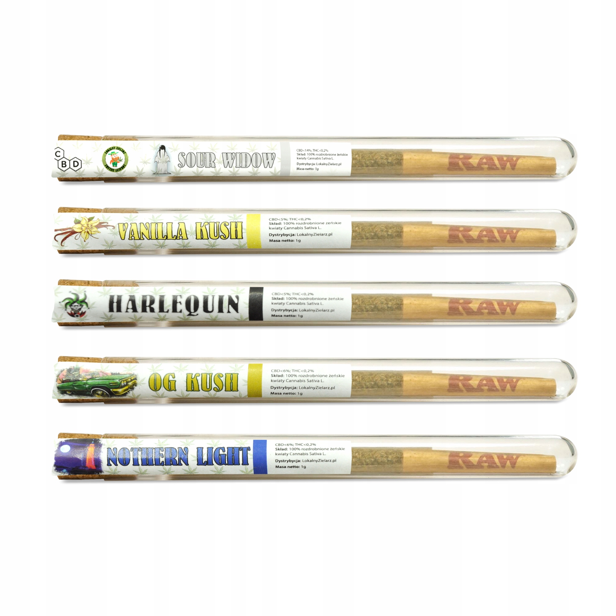 CBD - KIT joint SUSHI CBD kanabisom 5x1G Premium