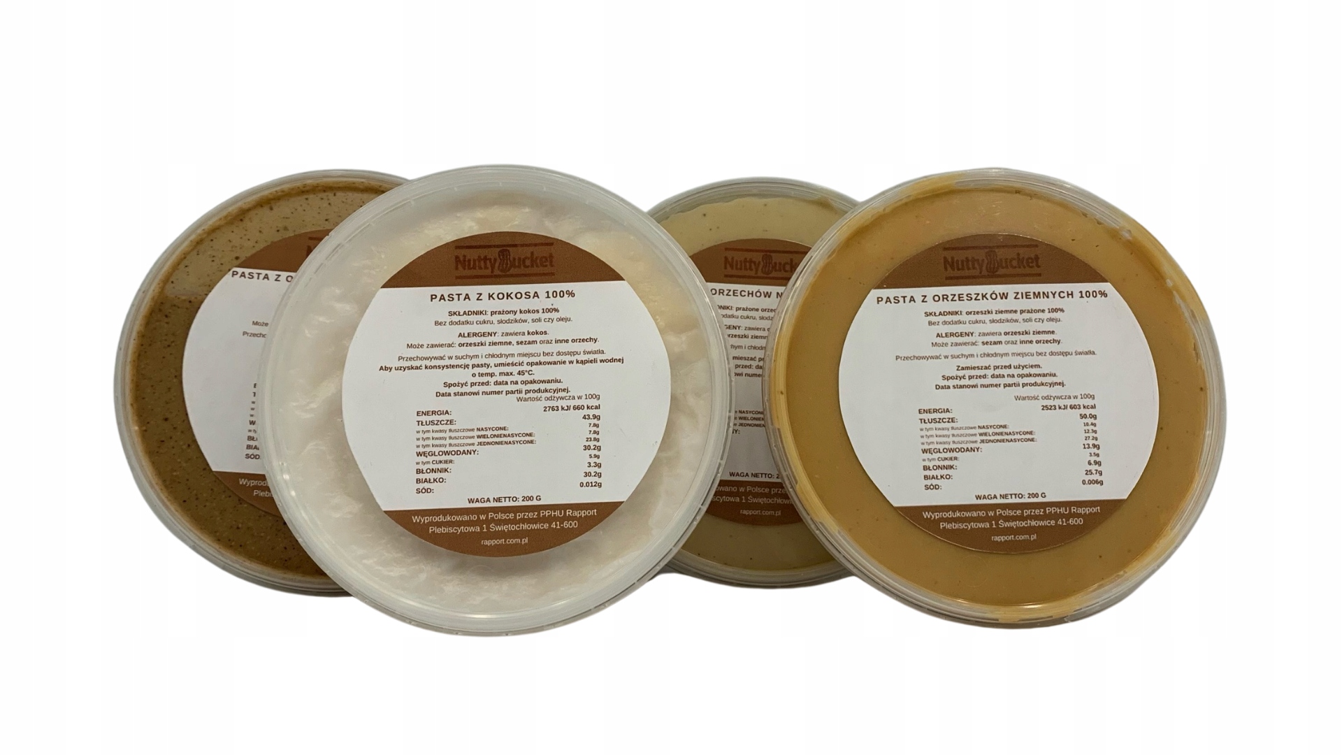 Sada 4x 200g Pasta Coconut Hazelnut