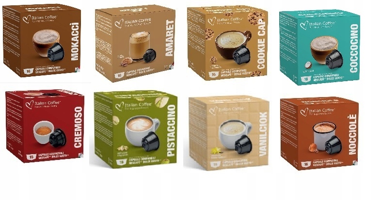 Kávové kapsule - Sada senzačných káv na Dolce Gusto 128 ks.