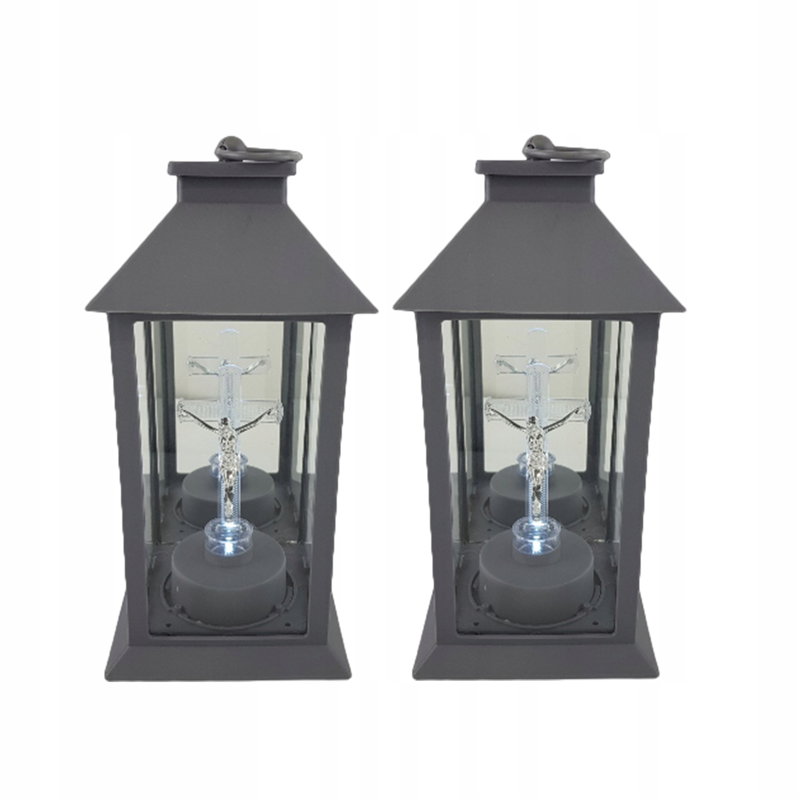 2 × lacná sviečka HK-61 LED lampa s krížom 28 cm
