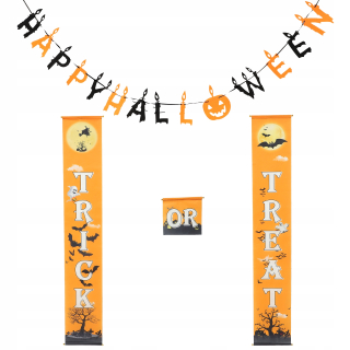Halloween - 1 sada Halloween Banner Pull Flags Sit predné dvere B