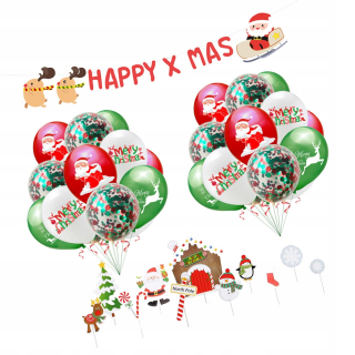 Darček na Valentína - 1 Set Santa Balloons vianočný balón