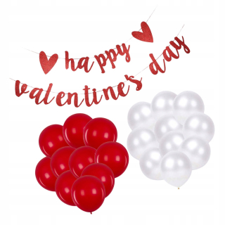 Darček na Valentína - 1 sada srdcových bannerov garland na Valentína dekorácia