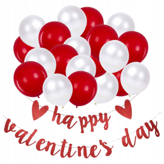 Darček na Valentína - 1 sada dekorácie Valentína červený svadobný balón