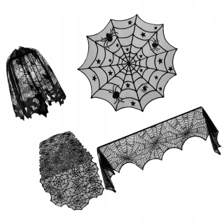 Halloween - 1 sada halloweenských pavúkov Web obrus