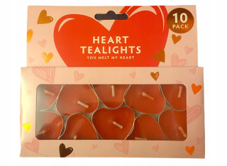 Darček na Valentína - 10 x Sviečka sviečky srdca srdca Valentína