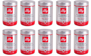 Káva mletá - 10 x mleté kávy Illy Classico 100% Arabica 250 g