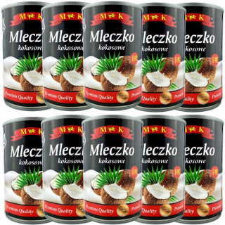 Ázijska kuchyňa - 10 x kokosové mlieko 400ml MK 17-19% 10 plechoviek