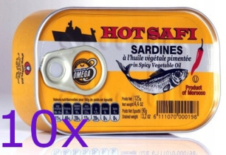 10 x Marocké sardinky s chilli v oleji 125g
