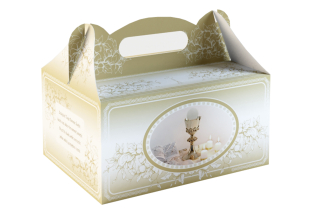 Prvé sväté prijímanie - Anjel so srdcovým figurínom pre darček 14 cm