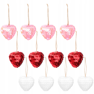 Darček na Valentína - 12 kusov vianočných dekorácií Valentína