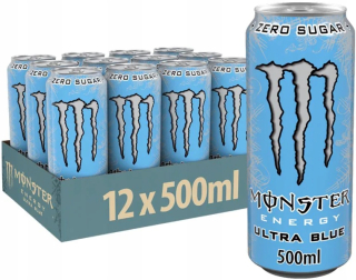 12 x Monster Energy Ultra Blue 500ml Sugar Free