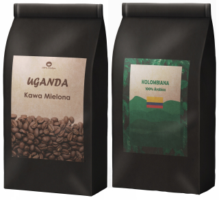 Zrnková káva -  1kg Káva Kolumbijská + 900g Káva Uganda Čerstvá