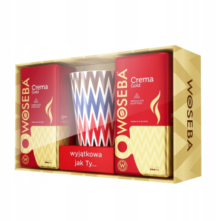 Káva mletá - 2 x 250g Woseba Crema Gold Mleté kávy + 1 šálka