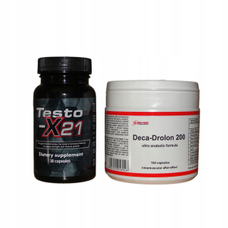Testosterón - 2 Pak. Deca 200 + TESTO X-21 + Winstrol Steroidy
